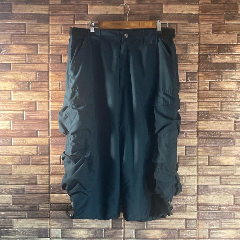 Mens Large EUC Vintage 90’s JUST4 Navy Blue Cargo Polyester Shorts